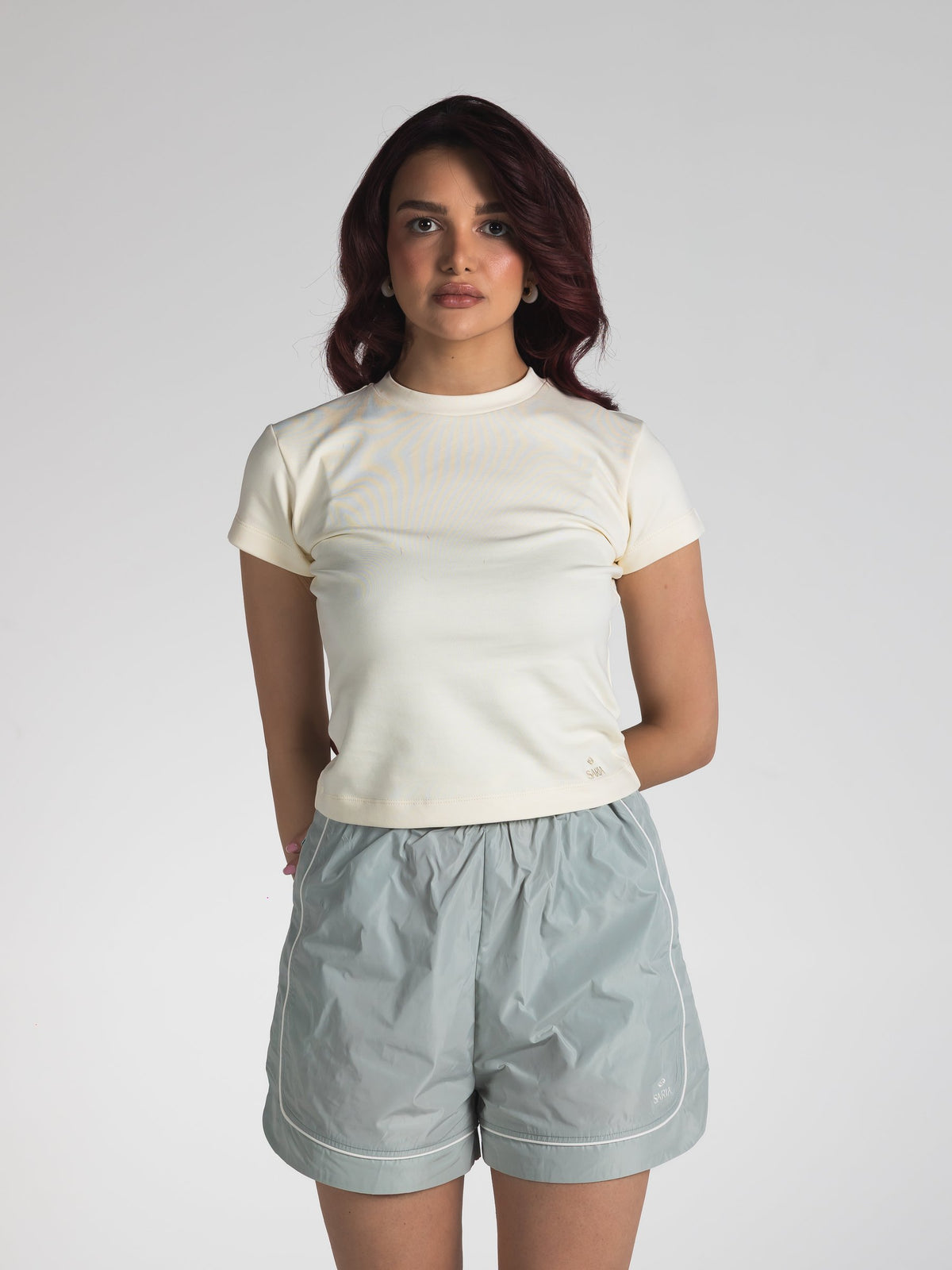 The Form Crop Top in Offwhite