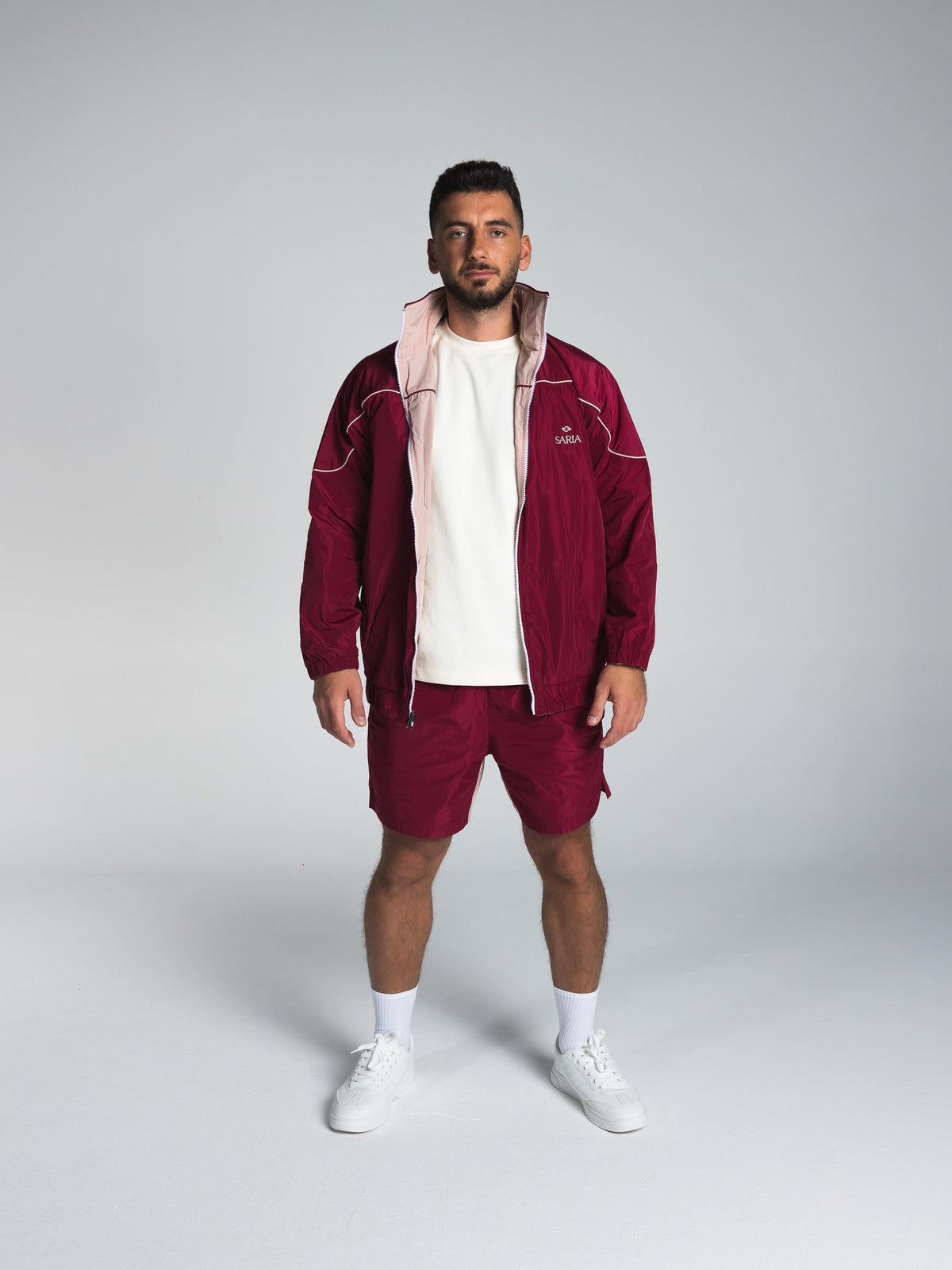 The Switch Jacket in Burgundy/Pink