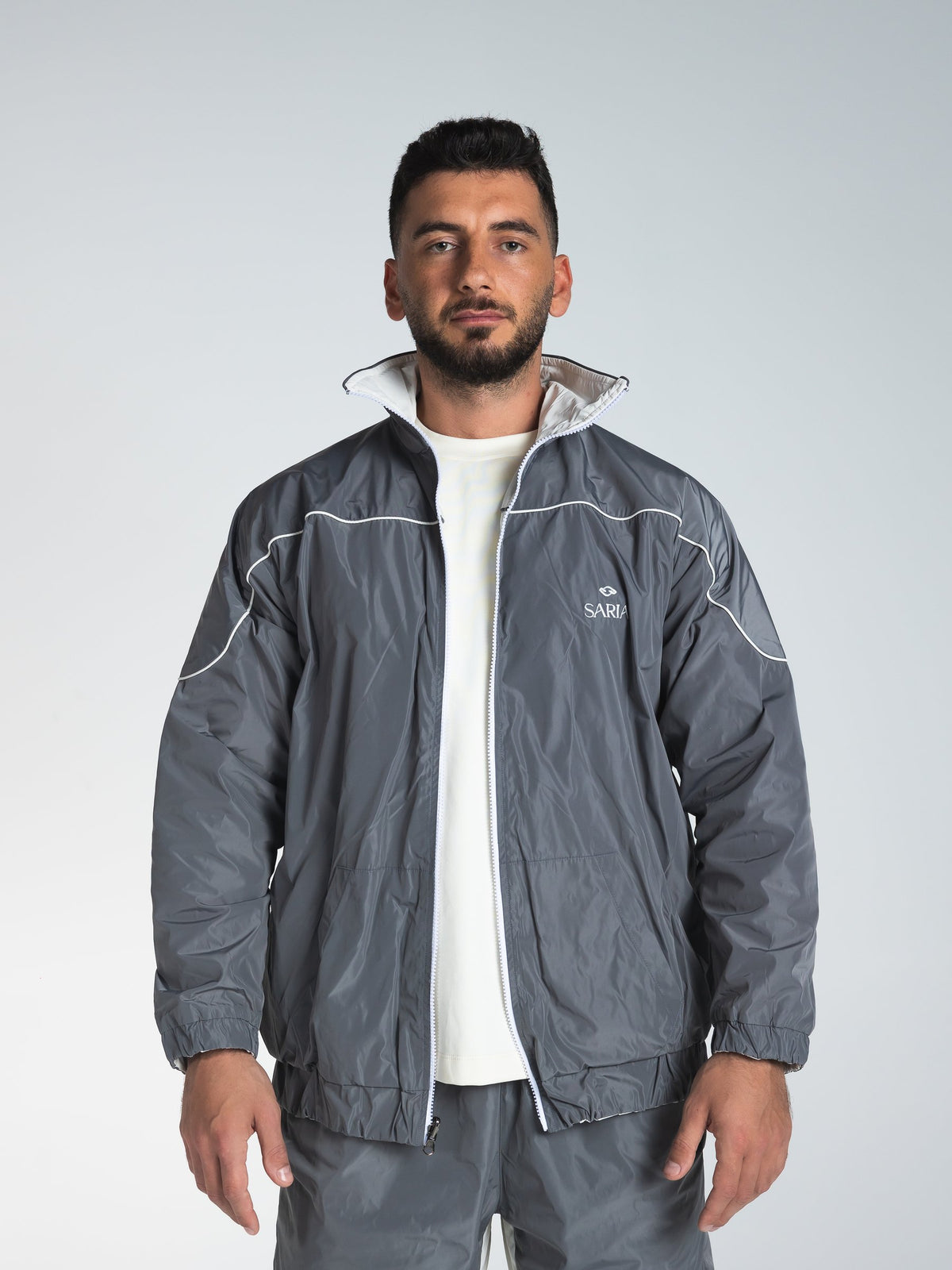The Switch Jacket in Grey/Offwhite