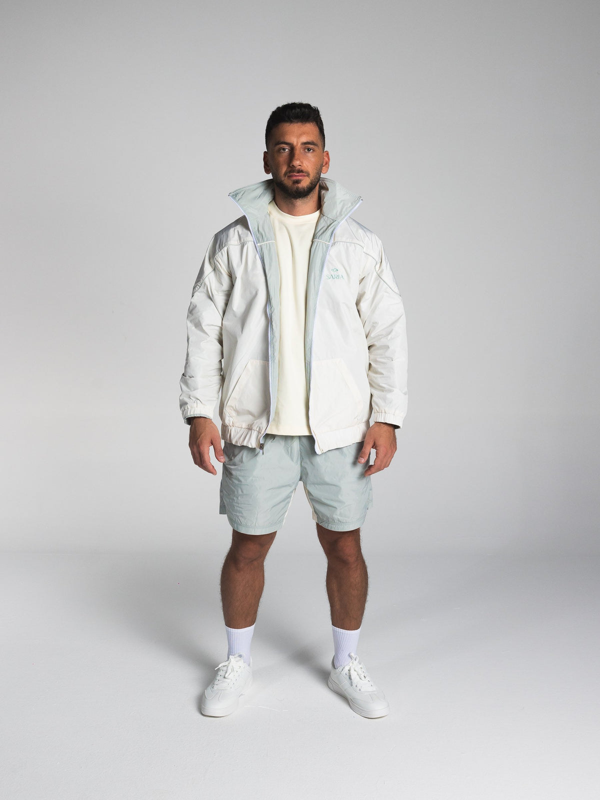The Switch Jacket in MintGreen/Offwhite