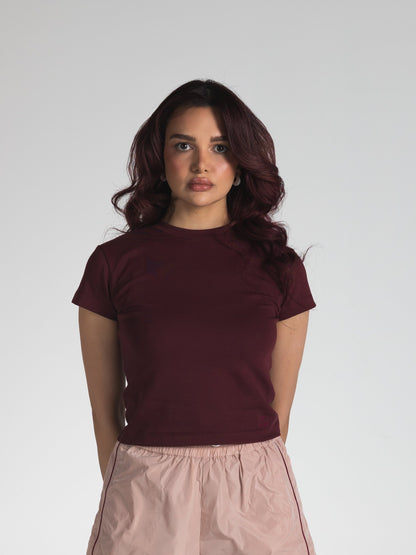 The Form Crop Top in Burgundy 