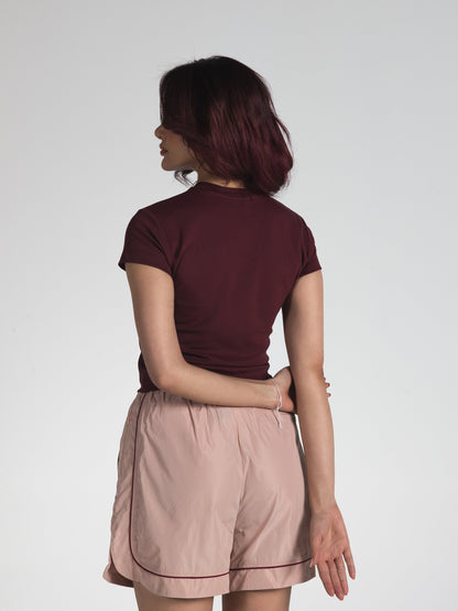 The Form Crop Top in Burgundy 
