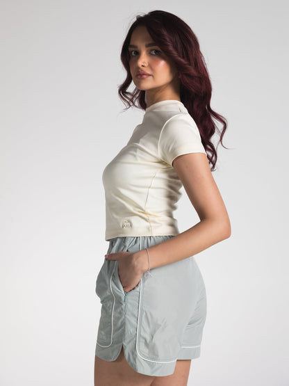 The Form Crop Top in Offwhite 