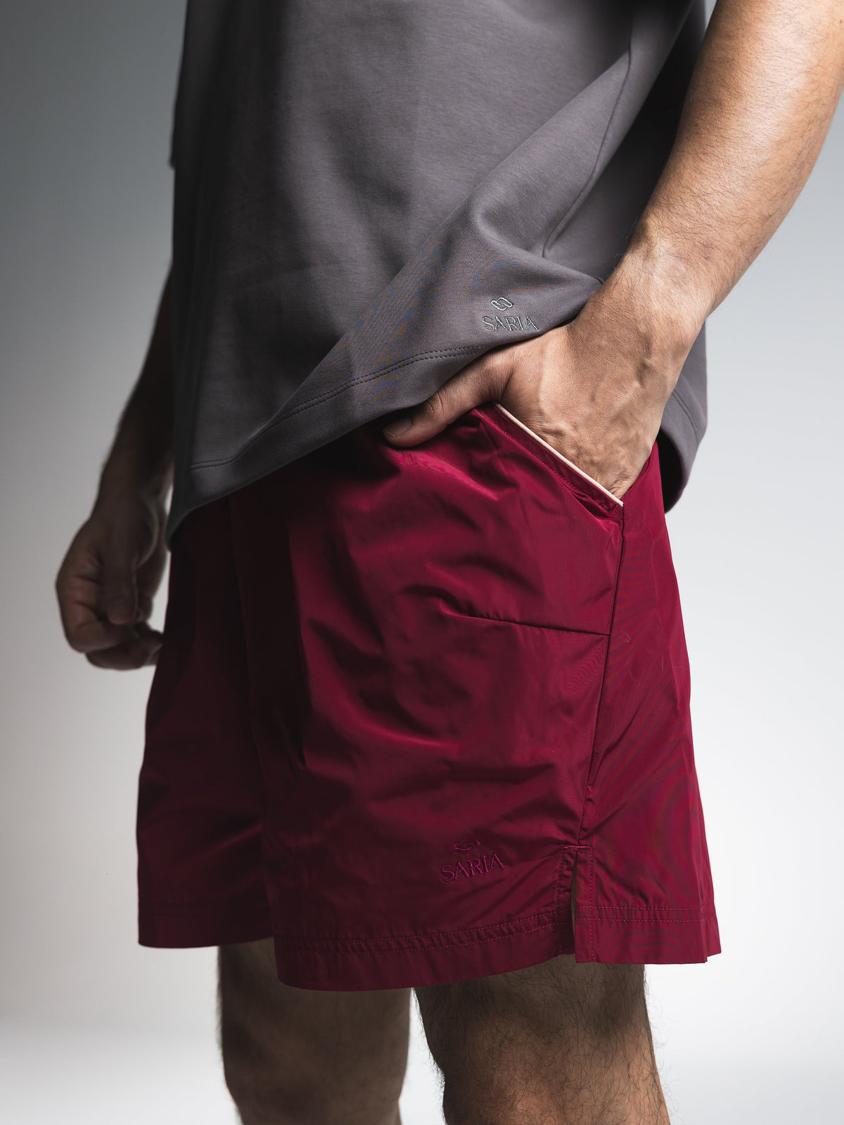 The Motion Shorts – Men in Burgundy 