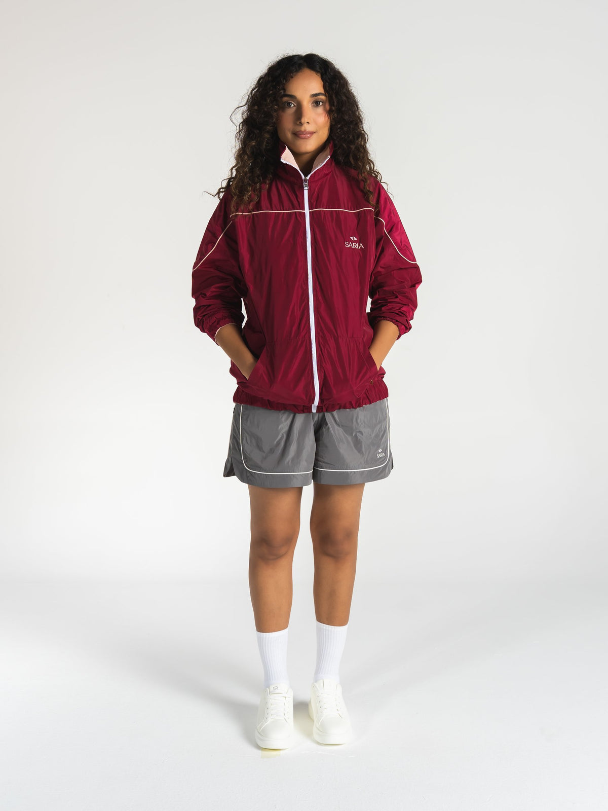 The Switch Jacket in Burgundy/Pink 
