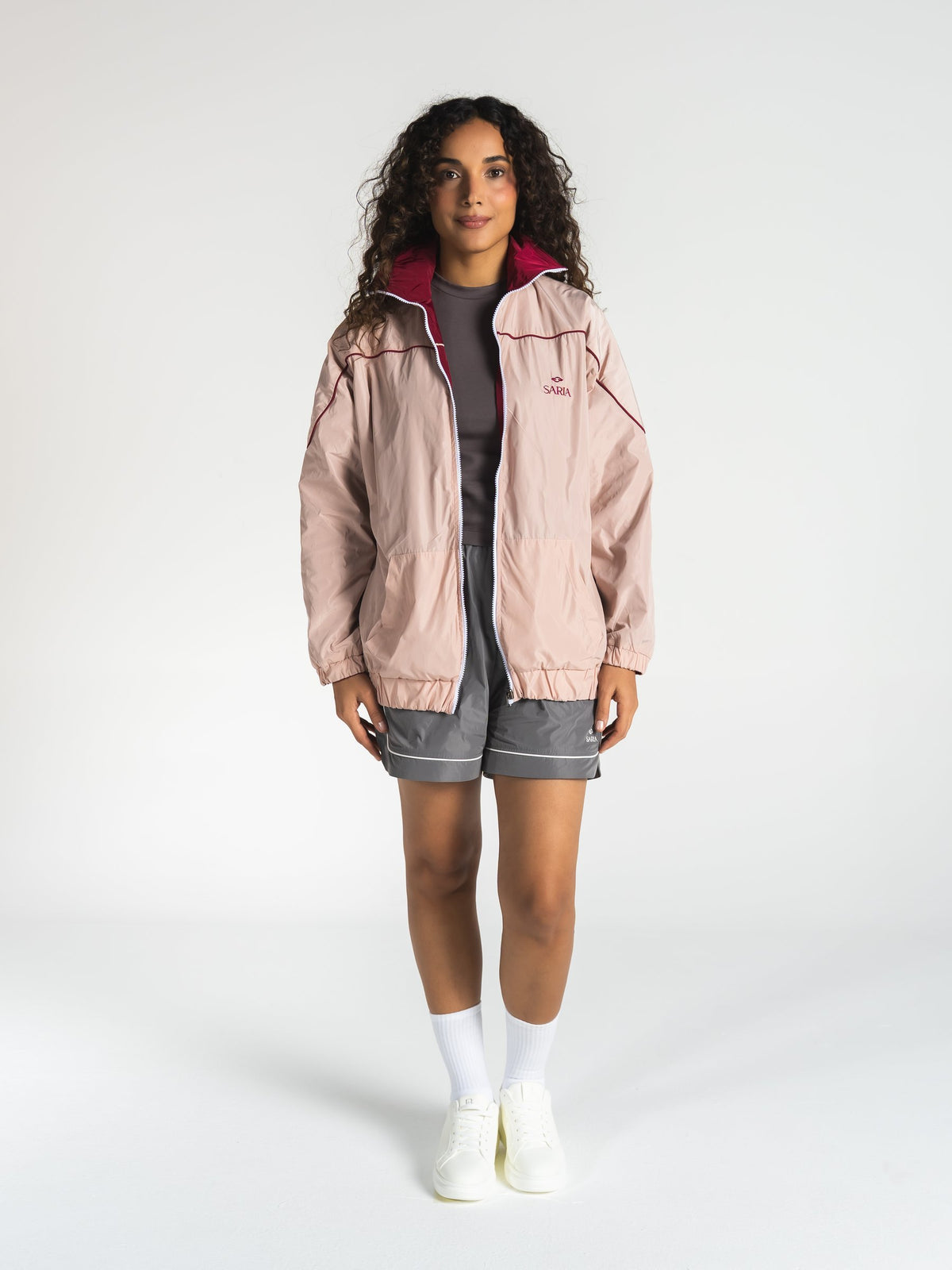 The Switch Jacket in Burgundy/Pink 