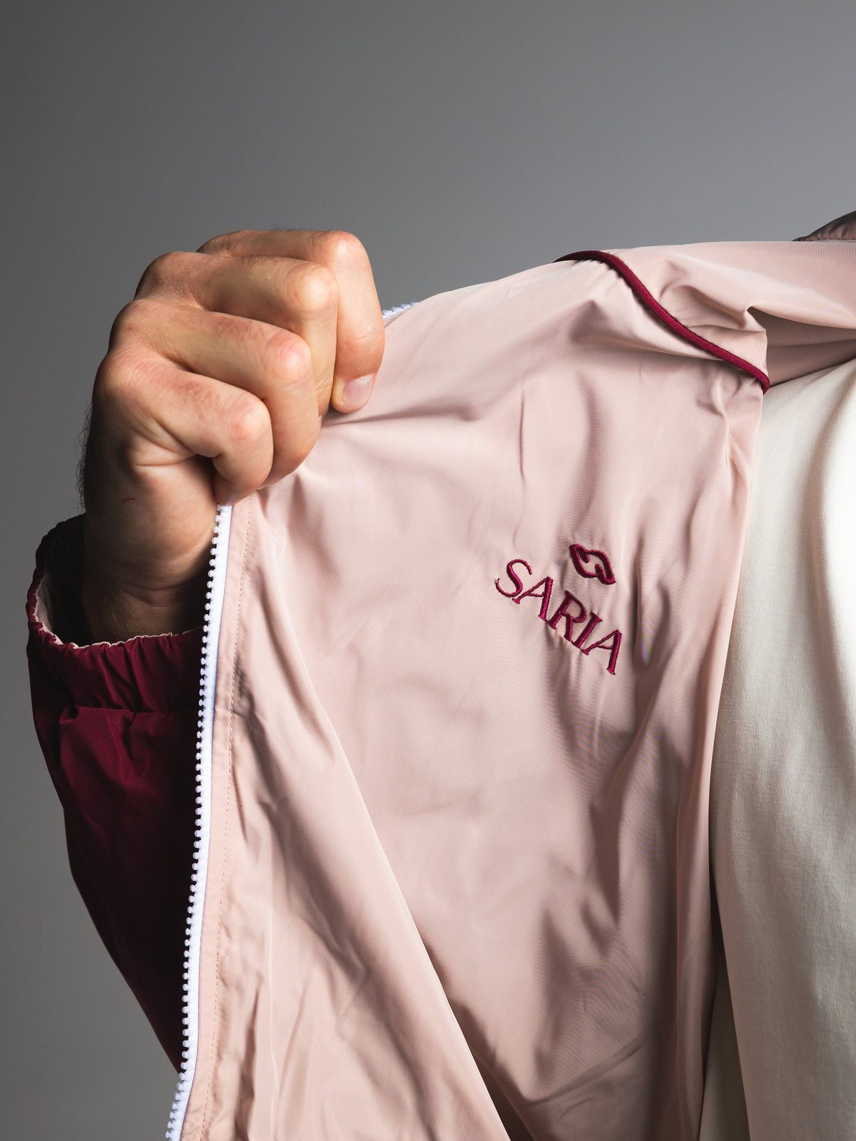 The Switch Jacket in Burgundy/Pink 