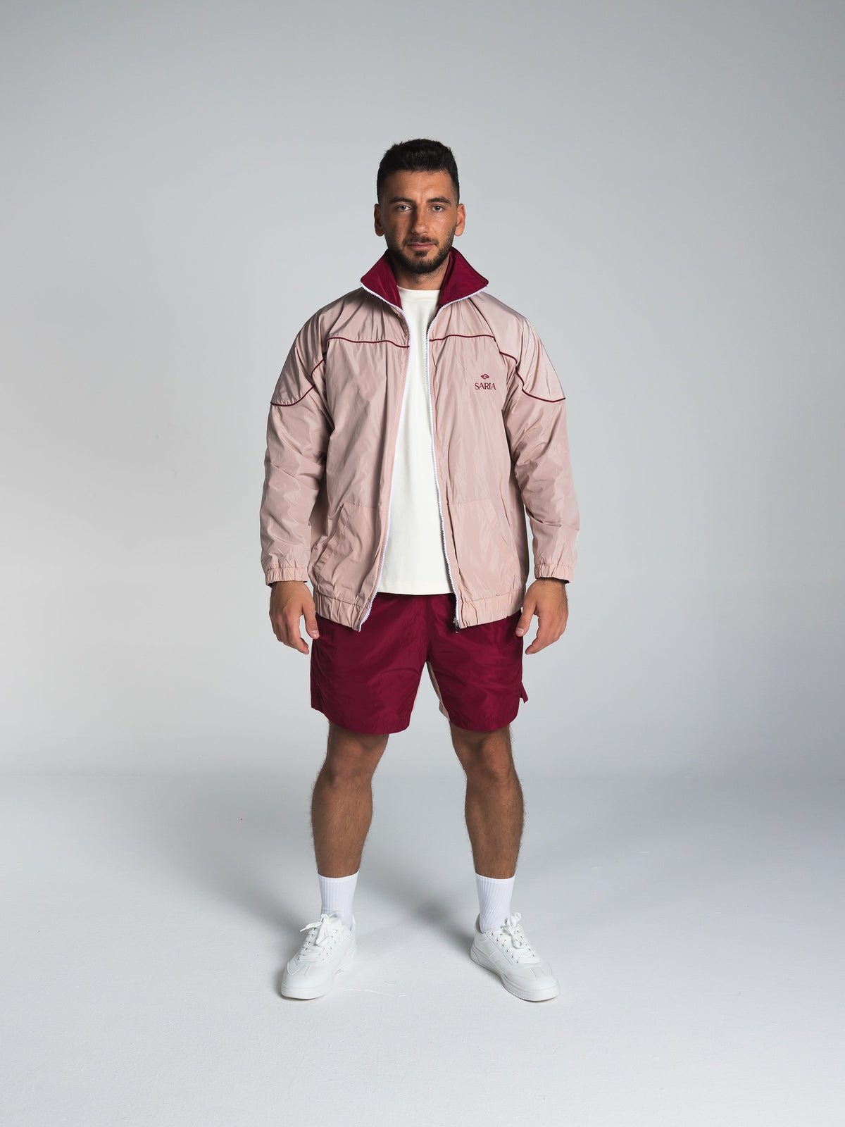The Switch Jacket in Burgundy/Pink 