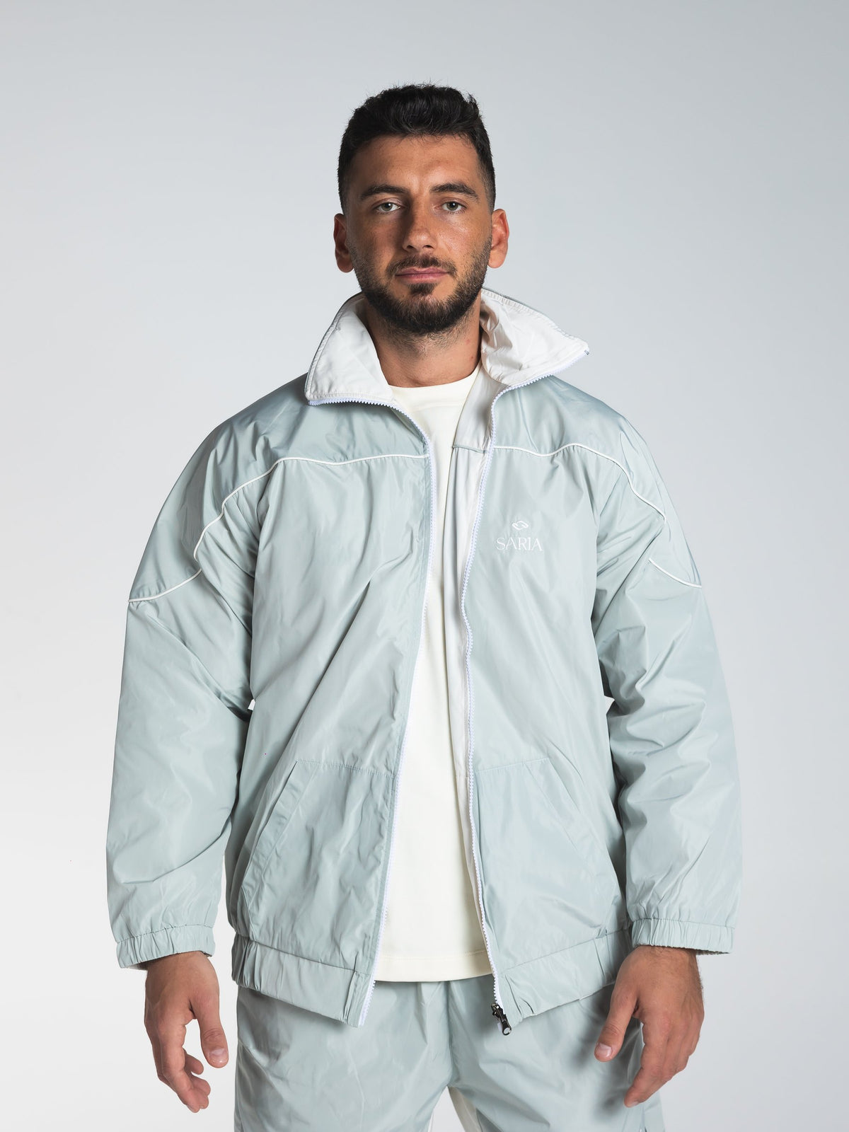 The Switch Jacket in MintGreen/Offwhite 